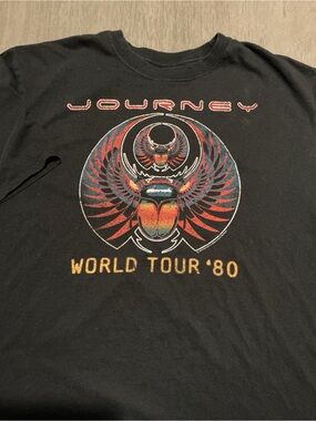 Journey World Tour ‘80 Graphic Band Tee Size XL Black American Classics